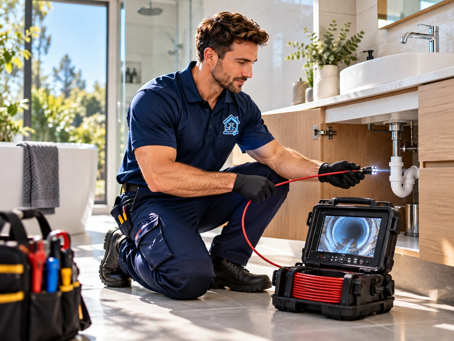 Inspection options — illustrative plumbing concept